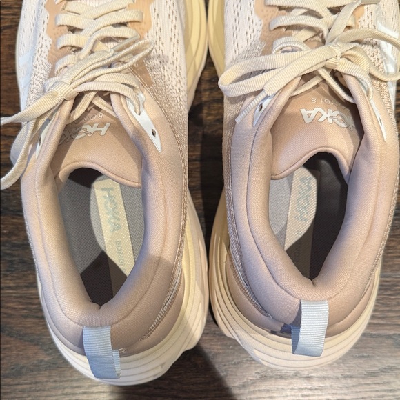 Hoka Bondi 8’s Women's Cream & Tan Running Sneakers - Size 12B - Picture 5 of 9